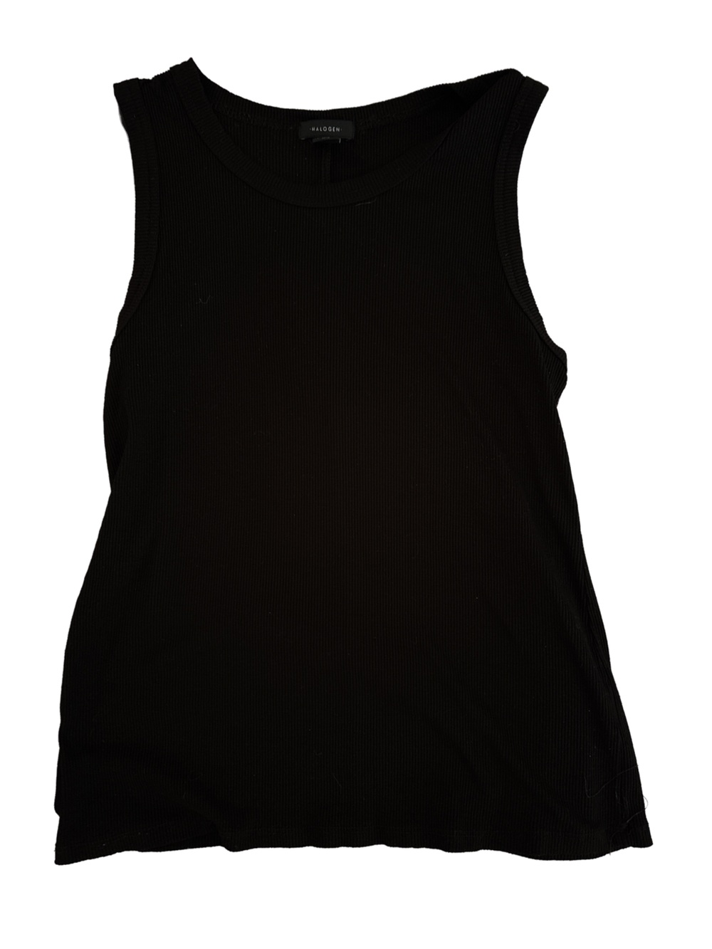 Halogen Black Ribbed Tank Top
